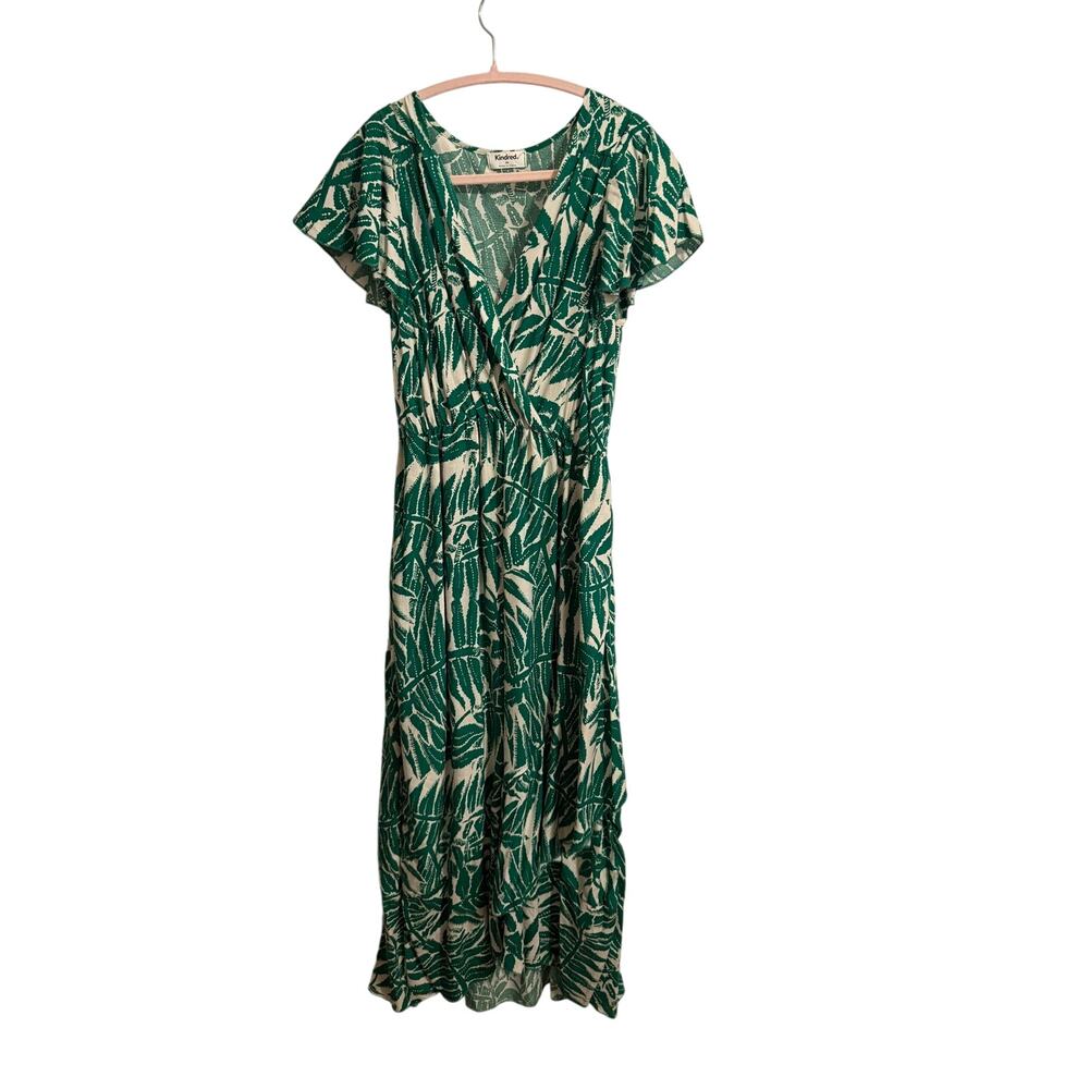 Kindred Green Botanical Maxi Dress Women's Medium